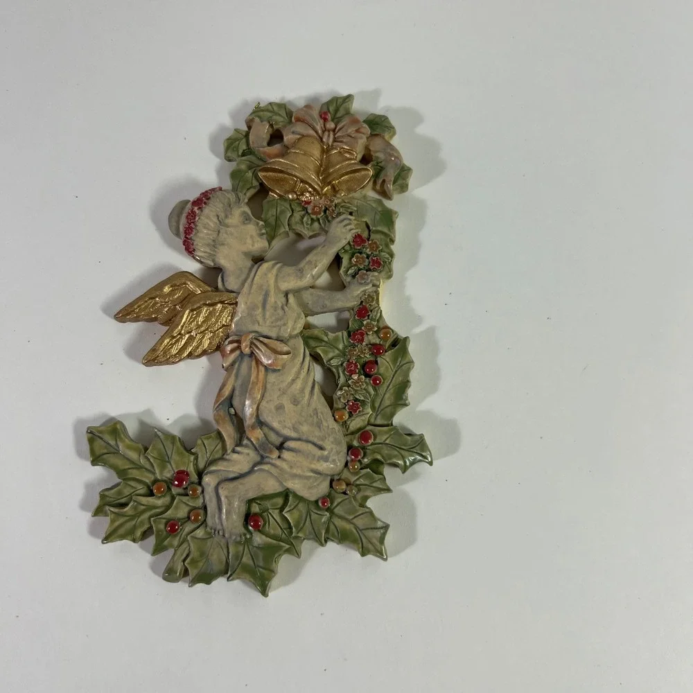 Vintage Santas World Holly Fairy Bells Christmas Ornament 3 x 5